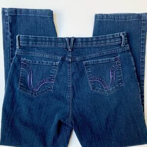 Gloria Vanderbilt Blue with Embordered pocket Denim Jeans Classic Fit Women's 14